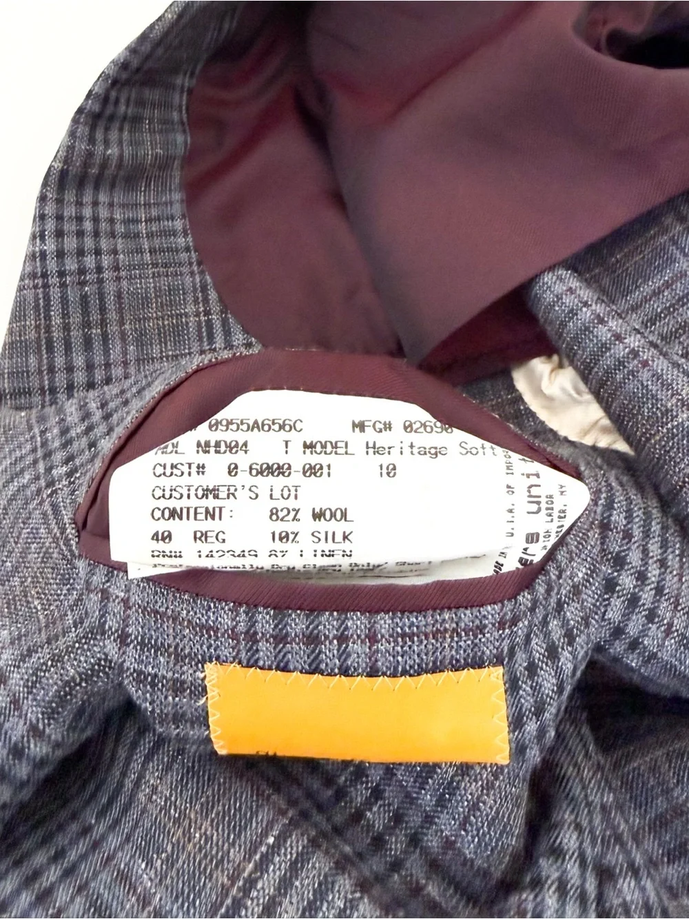 NEW Hickey Freeman Wool Silk Linen Gray Blue Plaid Blazer Sport Coat 40R Men's